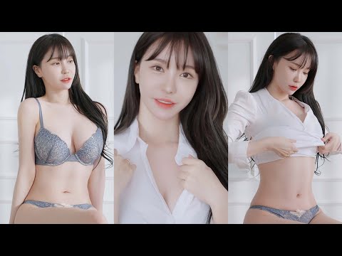 KYUL_(4K 세로룩북) 무결점 몸매🤍 화이트 셔츠 미니원피스 룩북 minidress Lookbook 언더웨어 모델 란제리 룩북 직캠 Try On underwear Lookbook_视频封面